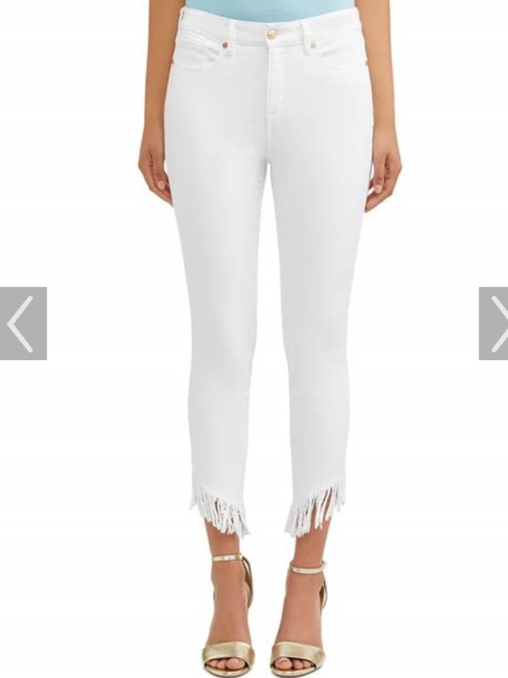 sofia by sofia vergara white Straight-Leg Jeans with Fringe Hem